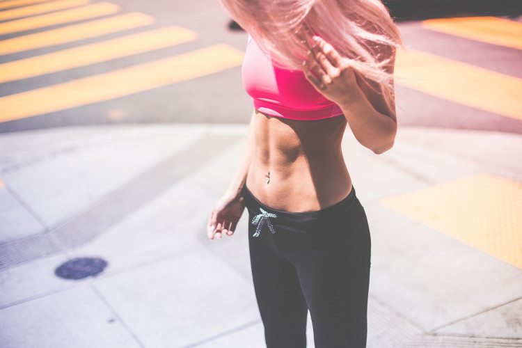 A Woman Wearing Sports Bra
