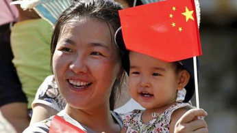 Chinese mother and daughter.