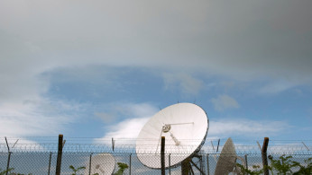 Satellite dishes are seen at GCHQ's outpost at Bude