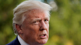 U.S. President Trump talks to the media in Washington