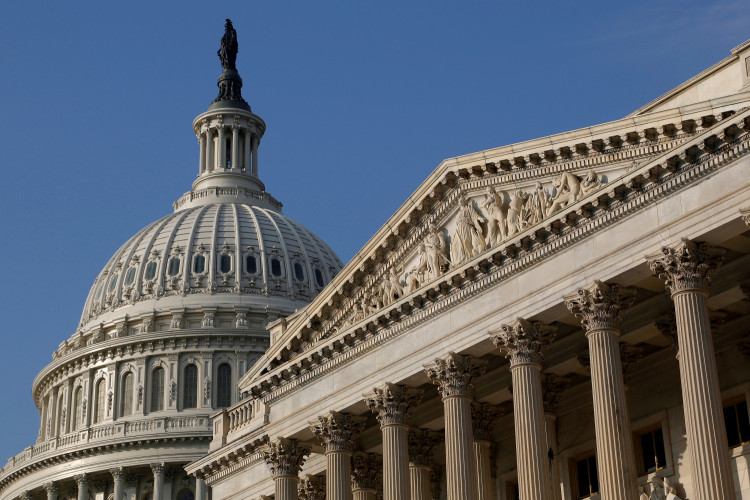 A view from the U.S. Senate side shows the U.S. Capitol Dome in Washington