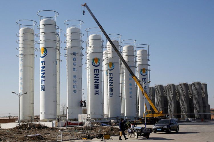 A liquefied natural gas (LNG) storage facility of the ENN Group Co is under construction in Baoding