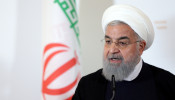 Iran's President Hassan Rouhani attends a news conference at the Chancellery in Vienna