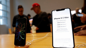 The new Apple iPhone Xs Max and iPhone X are seen on display at the Apple Store in Manhattan, New York
