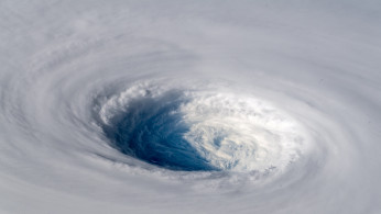 Super typhoon Trami is seen from the International Space Station as it moves in the direction of Japan
