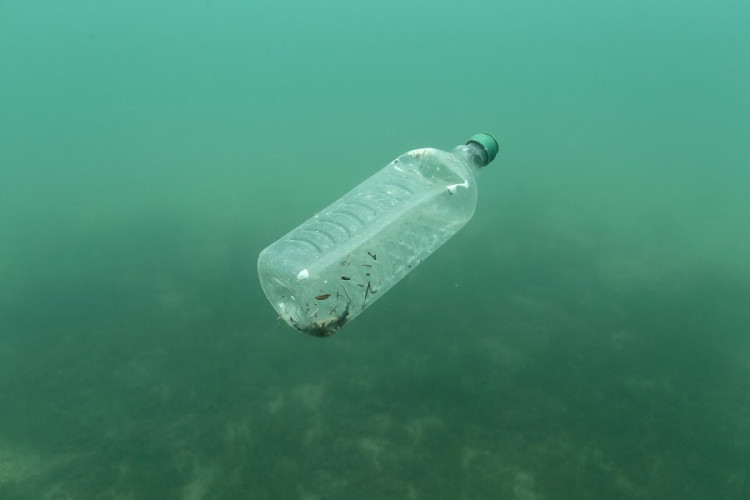 A plastic bottle is seen floating in an Adriatic sea of the island Mljet, Croatia, May 30, 2018. Picture taken May 30, 2018. 