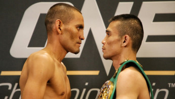 Iran Diaz (L) and Thai Champion Srisake Sor Rungvisai (R)