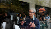 Apple CEO Tim Cook In Apple Store In Shanghai