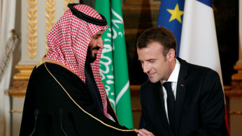 French President Emmanuel Macron and Saudi Arabia's Crown Prince Mohammed bin Salman