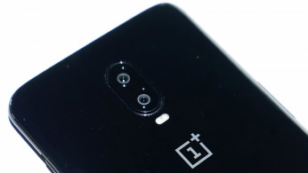 A OnePlus 6T phone is pictured during a launch event for the new OnePlus 6T in the Manhattan borough of New York