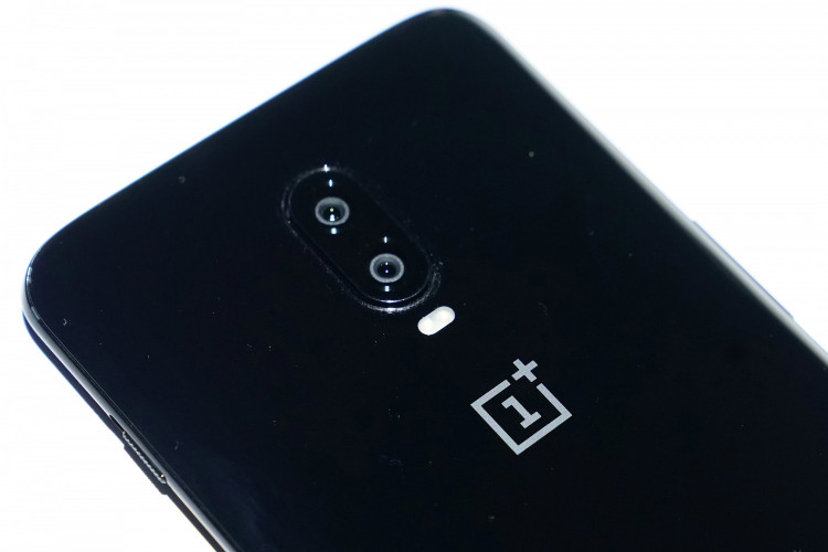 A OnePlus 6T phone is pictured during a launch event for the new OnePlus 6T in the Manhattan borough of New York