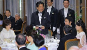 As to the next chapter of former Princess Ayako and husband Kei Moriya's journey to a happily ever after, the newly wedded couple attended a wedding banquet a day after they celebrated their wedding.