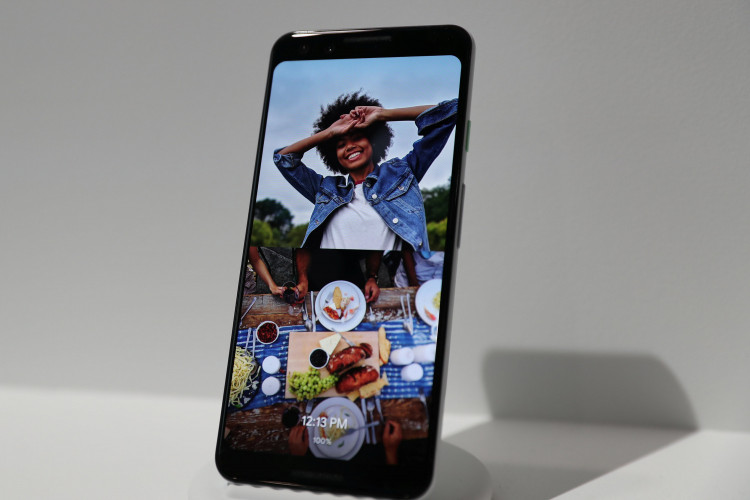 Google Pixel 3 third generation smartphone is seen on display after a news conference in Manhattan, New York