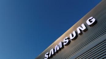 The logo of Samsung is seen on a building during the Mobile World Congress in Barcelona