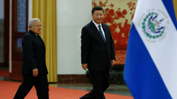El Salvador's President Salvador Sanchez Ceren and Chinese President Xi Jinping