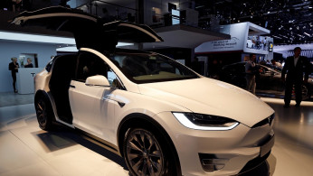 The Tesla Model X at the Paris auto show