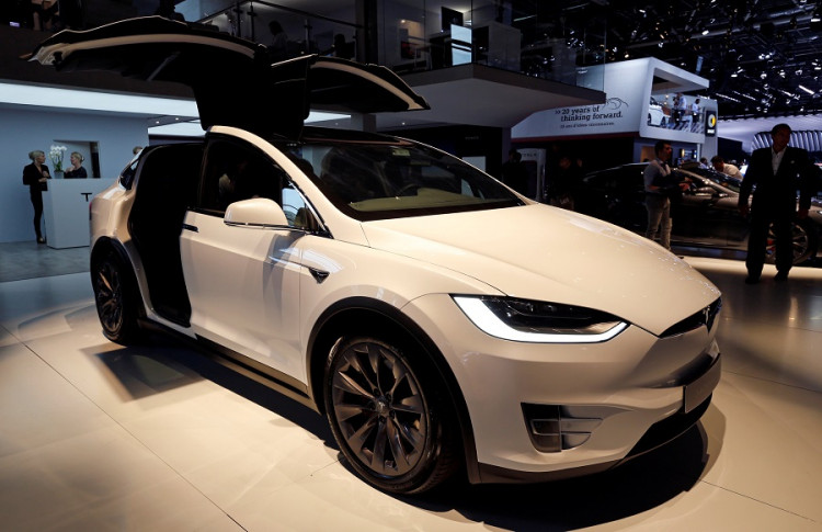 The Tesla Model X at the Paris auto show