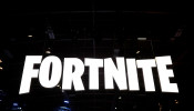 The Fortnite logo is seen at the Paris Games Week (PGW), a trade fair for video games in Paris