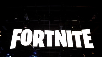 The Fortnite logo is seen at the Paris Games Week (PGW), a trade fair for video games in Paris