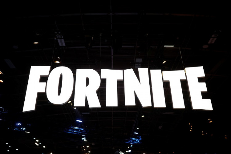 The Fortnite logo is seen at the Paris Games Week (PGW), a trade fair for video games in Paris