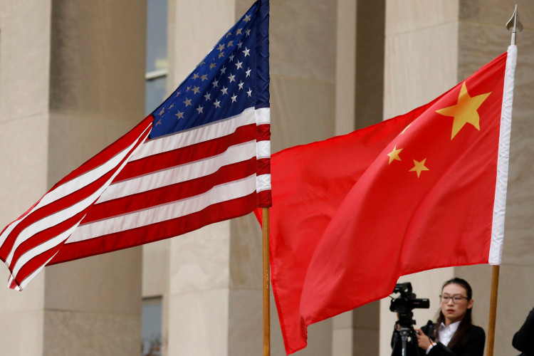 U.S. and Chinese flags