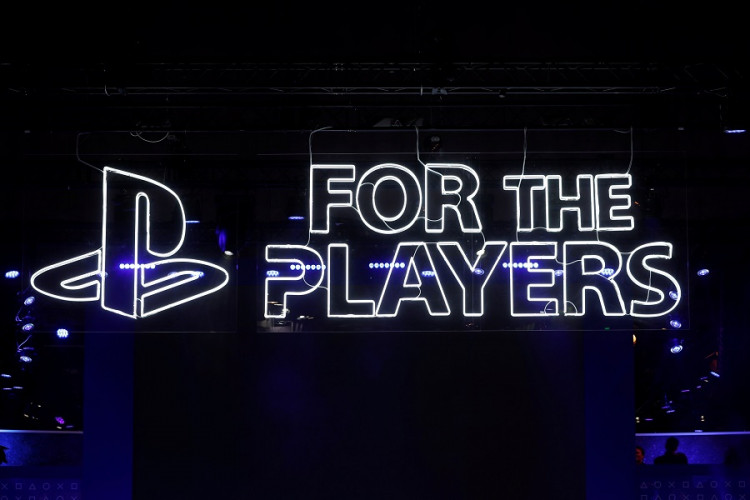 The Sony Playstation logo is seen at the Paris Games Week (PGW), a trade fair for video games in Paris