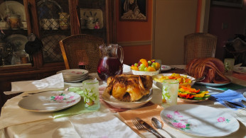 As long as you're celebrating Thanksgiving to give thanks and prayers, it doesn't matter what you have on your table. 
