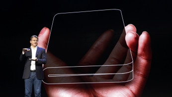 Justin Denison, Samsung Electronics senior vice president of Mobile Product Marketing, speaks during the unveiling of Samsung's new foldable screen smart phone, during the Samsung Developers Conference in San Francisco
