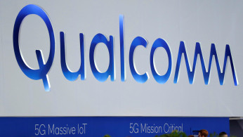 The logo of Qualcomm is seen during the Mobile World Congress in Barcelona