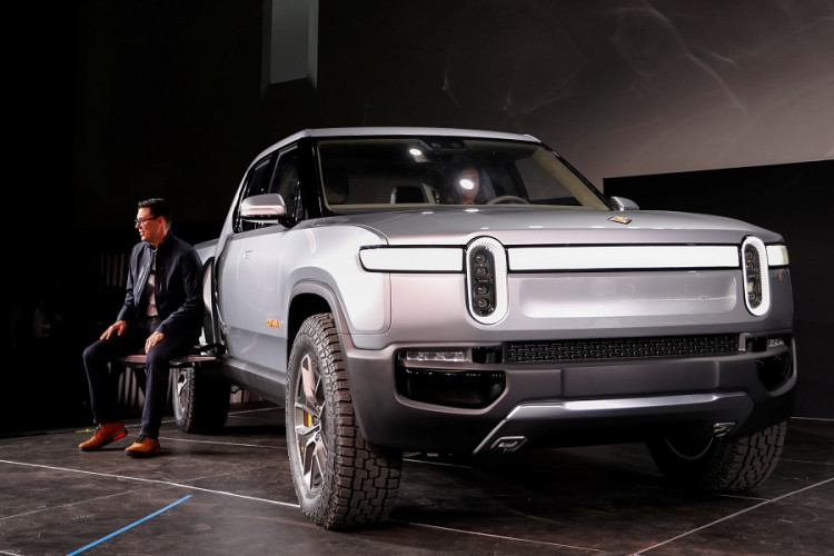 Rivian introduces R1T all-electric pickup truck at LA Auto Show in Los Angeles