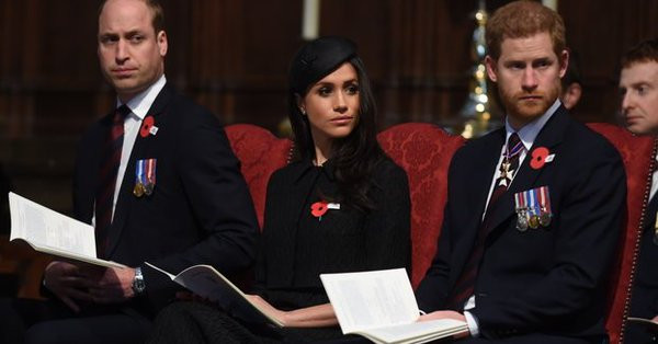 Prince Harry, Prince William and Meghan Markle