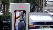 Tesla charging point in Beijing