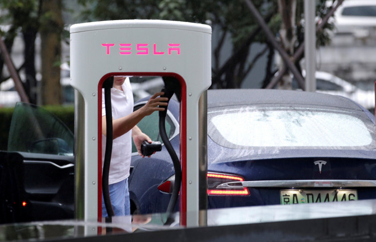Tesla charging point in Beijing