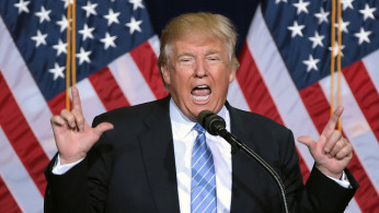 Donald Trump speaking to supporters at an immigration policy speech at the Phoenix Convention Center in Phoenix, Arizona.