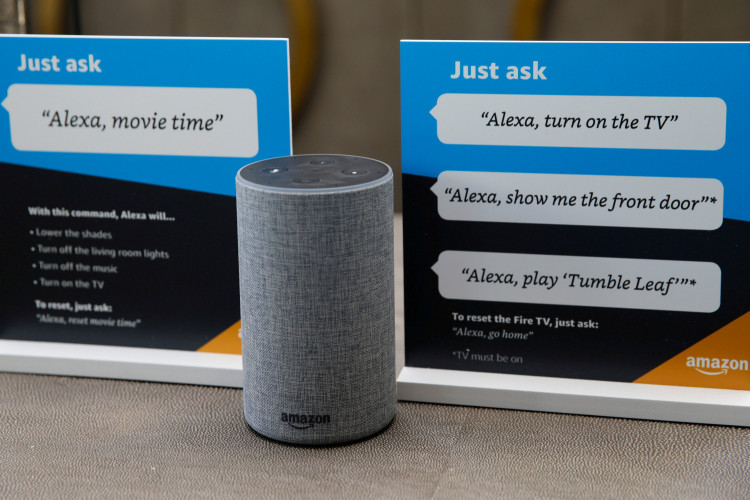 Prompts on how to use Amazon's Alexa personal assistant are seen in an Amazon ‘experience centre’ in Vallejo, California,