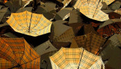 A photo of Burberry branded umbrellas