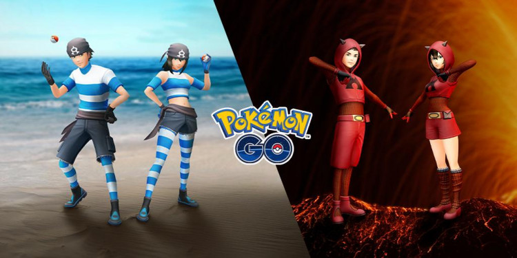 New avatar items inspired by Team Magma and Team Aqua—the villains of the Hoenn region in Pokémon Ruby and Pokémon Sapphire—are now available!