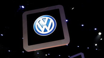 Volkswagen logos are pictured during the media day of the Salao do Automovel International Auto Show in Sao Paulo