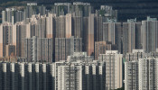 Public and private housing blocks are seen in Hong Kong