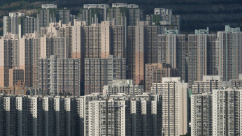 Public and private housing blocks are seen in Hong Kong