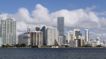 The downtown skyline of Miami, Florida