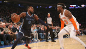 Memphis Grizzlies guard Shelvin Mack (6) dribbles the ball against New York Knicks guard Wesley Matthews (23). 