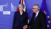 PM Theresa May and EC President Jean-Claude Juncker