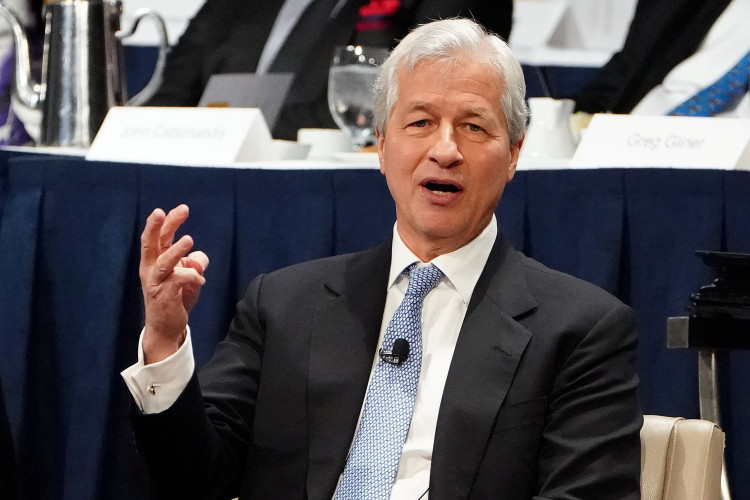 Jamie Dimon, CEO of JPMorgan Chase speaks to the Economic Club of New York in the Manhattan borough of New York City