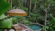 The place offers a different kind of adventure with its luxury tented camp, situated in the middle of a jungle in Bali. 