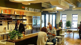 WeWork kitchen area in New York