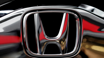 Honda's logo on its Modulo model is pictured at its showroom at its headquarters in Tokyo
