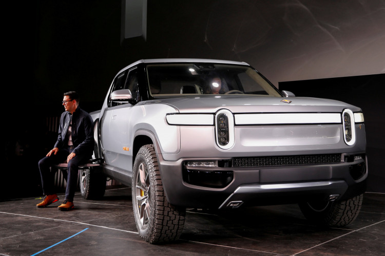 Rivian introduces R1T all-electric pickup truck at LA Auto Show in Los Angeles