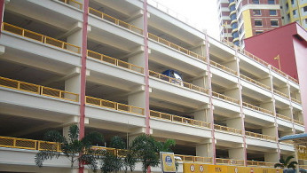 Multi-storey car park in a Housing and Development Board estate, Singapore
