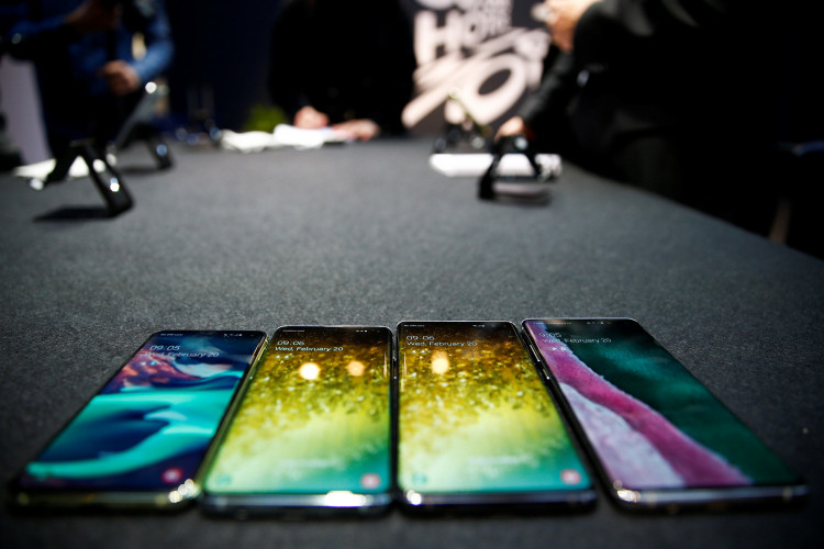 The new Samsung Galaxy S10e, S10, S10+ and the Samsung Galaxy S10 5G smartphones at a press event